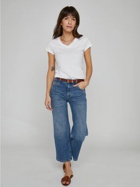 Oliver Logan Addington Ankle Crop Mid Rise Jeans Vintage Worn